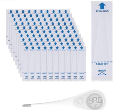 100 Pack Thermometer Probe Covers,Disposable Thermometer Sleeves | Single-Use, Hygienic Protection, Bulk Pack