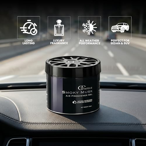 Image of Smoky Musk Gel Car Perfume | 120g Strong Fiber Air Freshener | Musk Car Scent for Fresh Interiors | Luxury Car Accessories