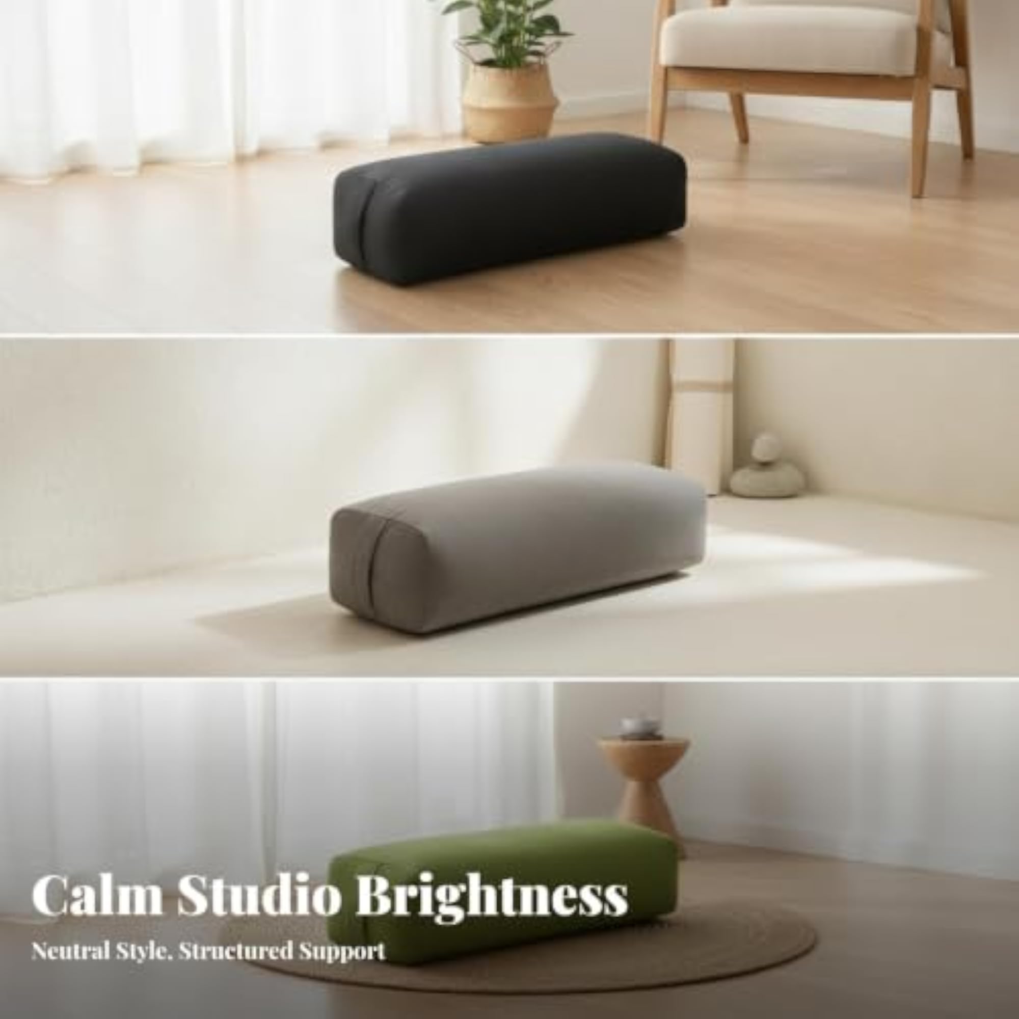 Supportive Rectangular Meditation Pillow with Smooth Cover