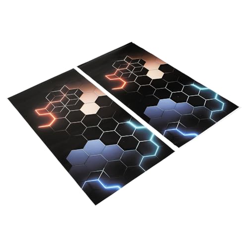 Image of Blueshyhall 2PCS Car B-Pillar Vinyl Stickers Honeycomb Waterproof Sun Protection Scratch Vehicle Door Pillar Decals 3D Hexagonal Graphics Vehicle Door Pillar Decals