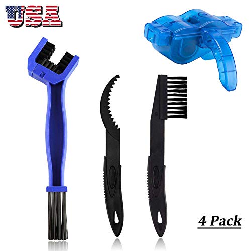 FINGER TEN Bike Chain Cleaner Brush Scrubber Washer Cleansing Kit Value 4 Pack