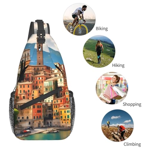 Bolso tipo bandolera con estampado de Italia miniatura 6