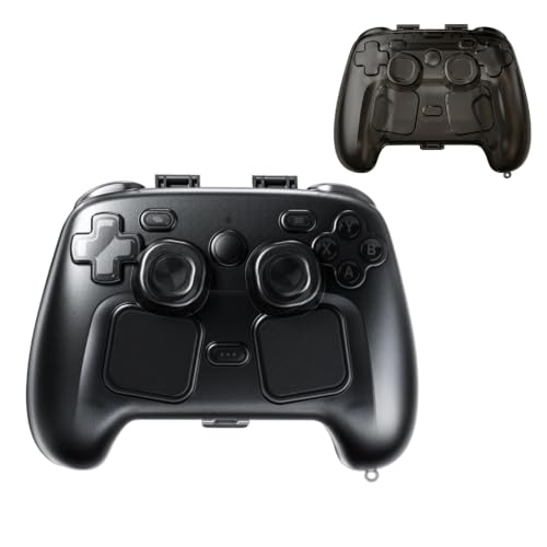 Carcasa rígida crystal clear para Steam Controller 2, funda protectora PC ultra delgada, cubierta anti-rayones y anti-amarillamiento, ajuste preciso para Steam Controller 2, color negro humo miniatura 1