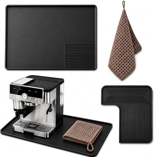 XYDDXBS 3-teiliges Ninja Luxe Café Zubehör Set kompatibel mit ES601EU & ES701EU Kaffeemaschinen-Unterlage mit Bodenmatte Obermatte & Kaffeetuch rutschfest wasserdicht hitzebeständig