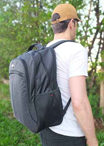 MOCHILA CASUAL NOTEBOOK GRANDE IMPERMEÁVEL PRETA + SQUEEZE 600ML