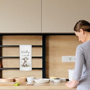 Spring Easter Lamb Kitchen Dish Towels 16x24 Inch, Easter Blessings Jesus Wreath Decor, Easter Holiday Flowers Sheep Decorative Hand Towels Tea Towels for Bathroom Home Spring Easter Lamb Kitchen Dish Towels 16×24 Inch Easter Blessings Jesus Wreath Decor Easter Holiday Flowers Sheep Decorative Hand Towels Tea Towels for Bathroom Home