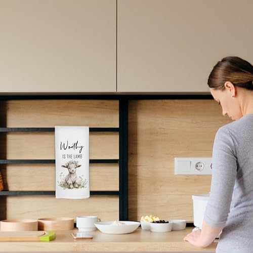 Spring-Easter-Lamb-Kitchen-Dish-Towels-16×24-Inch-Easter-Blessings-Jesus-Wreath-Decor-Easter-Holiday-Flowers-Sheep-Decorative-Hand-Towels-Tea-Towels-for-Bathroom-Home Spring Easter Lamb Kitchen Dish Towels 16×24 Inch Easter Blessings Jesus Wreath Decor Easter Holiday Flowers Sheep Decorative Hand Towels Tea Towels for Bathroom Home