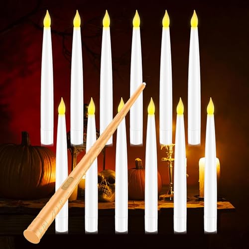 LED Kerzen für Pyramide 11 Coovee Flammenlose LED Kerze mit Zauberstab Fernbedienung, 12 Stück...
