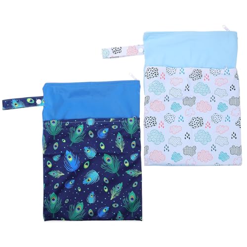 DECORNIJIA Bolsa Doble Cremallera 2 Unidades Tamaño Pequeño para Guardar Pañales y Compresas Sanitarias Práctica y Resistente al Agua Adecuado para Viajes y Cuidado Femenino