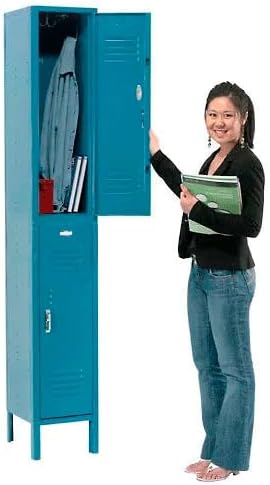 GLOBAL INDUSTRIAL Double Tier Locker, 12x18x36 2 Door, RTA, Blue