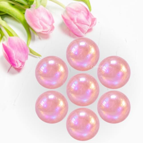 Image of Certified Angel Aura Rose Quartz Crystal Ball for Meditation - Premium Crystal Vastu Items for Home and Feng Shui Items for Good Luck - Ideal for Pooja Supplies and Spiritual Practices (1 Inch)