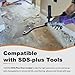 4 Inch SDS Plus Floor Scraper Kit, 4 x 10 Inch Tile Removal Chisel Tool with Spare Blades, Bolts, Nuts, Lock Washers, Removes Thinset Adhesives Wall Scraper, fits SDS-Plus Rotary Hammers