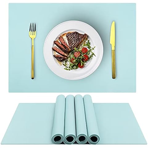 Silicone Placemats, Placemats for Dining Table, Non-Slip Kids Placemats, Waterproof Heat Resistant Washable Indoor & Outdoor Placemat for Patio Table, Dinner Parties, BBQs Cover