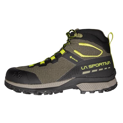 La Sportiva Mens TX Hike Mid GTX Waterproof Hiking Boots, Black/Lime Punch, 11 US | 44.5 EU