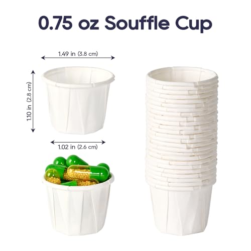 Image of LITOPAK 500 Pack 0.75 oz Disposable Condiment Cups, 3 /4 oz Sample Cups