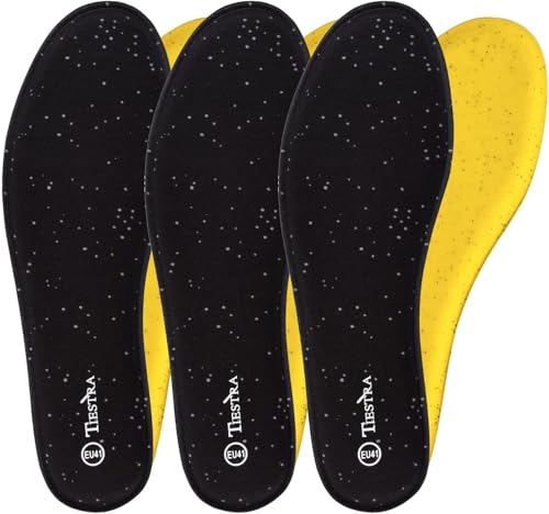 Image of 3 Pair -Shoe Inserts for Womens Memory Foam Insoles,Replacement Insoles for Work Boots Running Shoes, Cushion Shock Absorbing for Foot Pain Relief, Comfort Breathable Inner Soles Black 39EU,US8