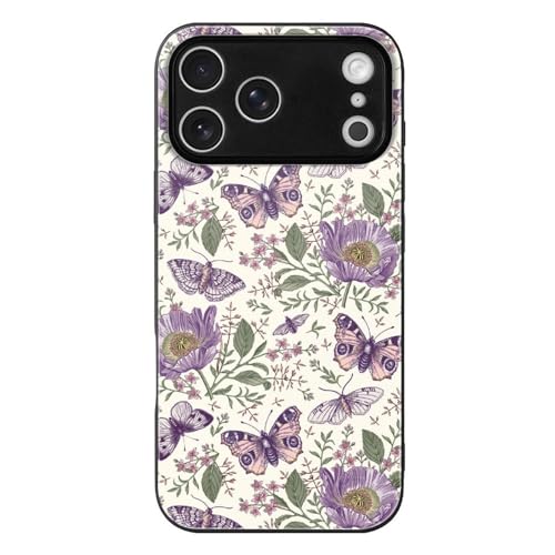 Iphone17用ケース 和風 蝶柄 花柄 アイフォン 17 Pro Max用 カバー 強化ガラス スマホケース おしゃれ 人気 個性 創意 キャラクター 携帯ケース 耐衝撃 ワイヤレス充電対応