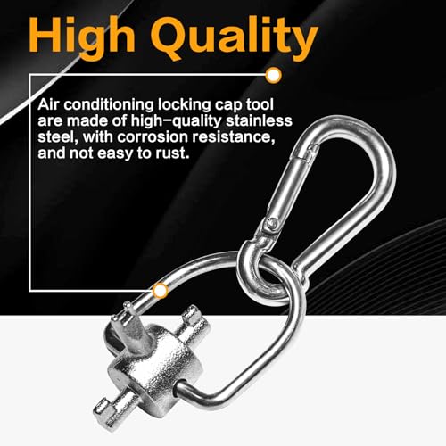 Image of Bitbat HVAC Tools Locking Cap Keys 2-Pack for R22 and 410A Refrigerants, Multi-Function Triple Key Tool for Vacuum Caps, Tamper-Resistant, Essential HVAC Service Hand Tools