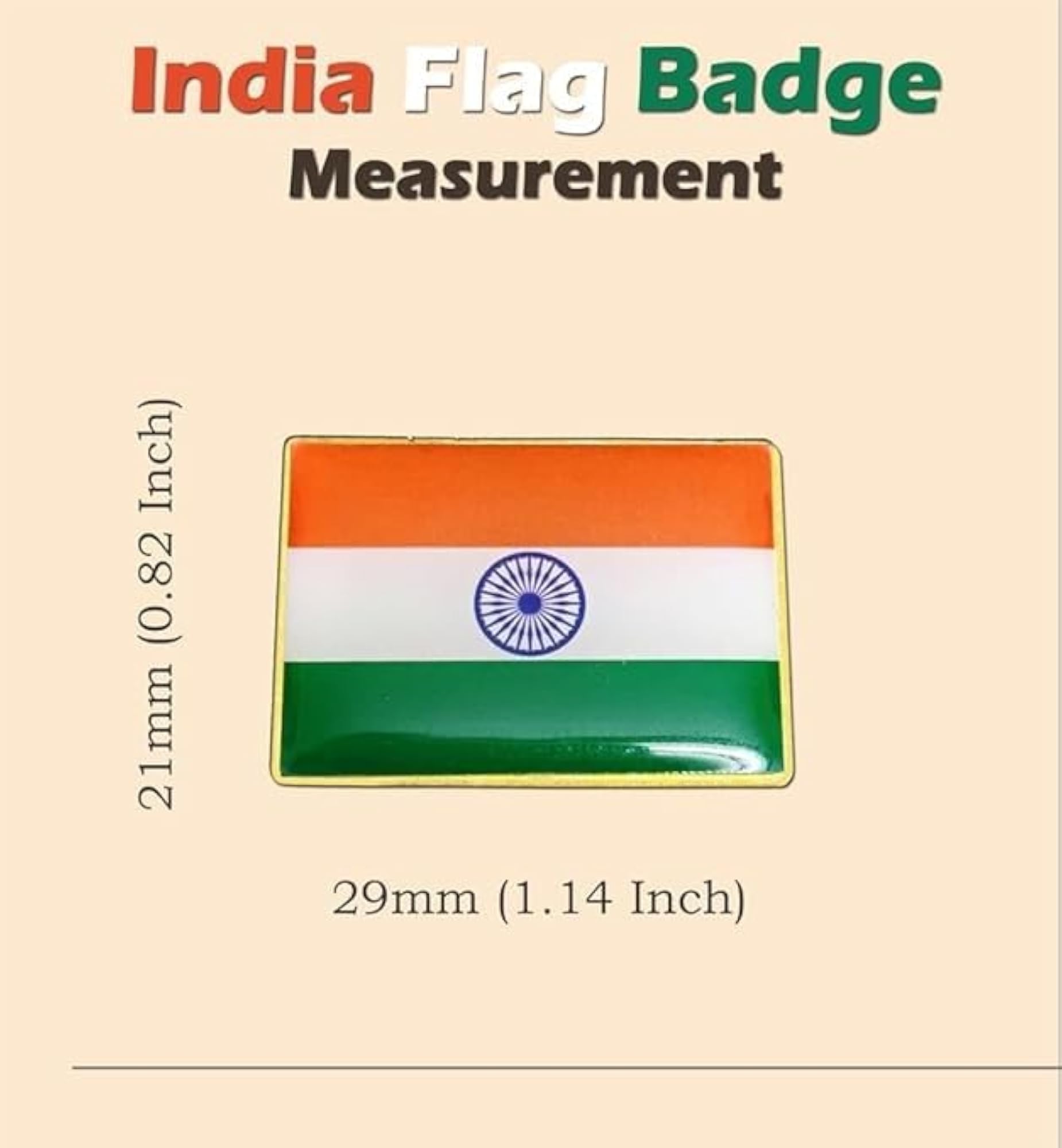 Indian Flag Lapel Pin Badge, Brass Tiranga
