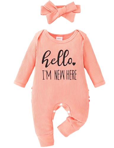 Yvowming Newborn Baby Girl Fall Winter Outfits Clothes Knit Romper Coming Home Outfit for Baby Girl