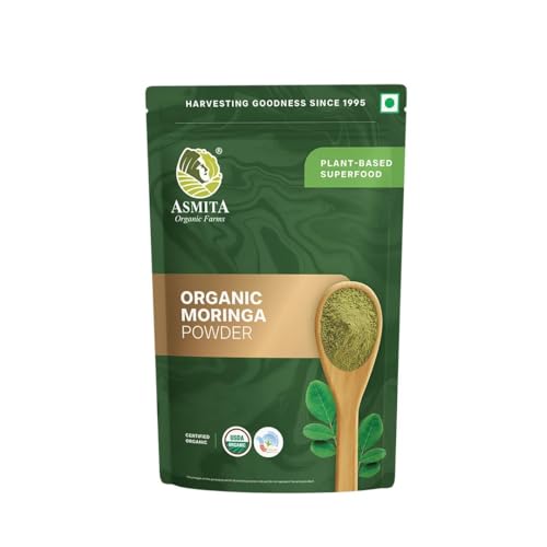 Image of Asmita Organic Farms Moringa Powder 100g | 100% Pure Drumstick Leaf Powder | Natural Multivitamin Superfood | Rich in Antioxidants & Nutrients | Immunity & Energy Booster | Ayurvedic Detox & Wellness