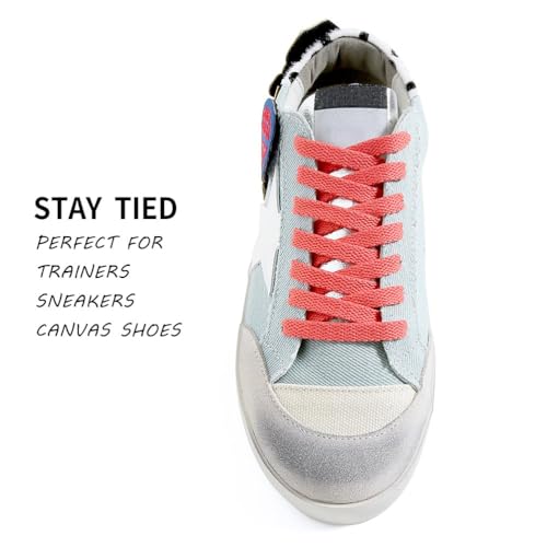 Image of VSUDO Shoe Laces for Sneakers, Shoelaces for Sneakers, Athletic Shoelaces | 8mm Flat Men Women Replacement Shoe Strings, Durable Polyester, Stay Tied, Running Walking Gym Sports Shoestrings