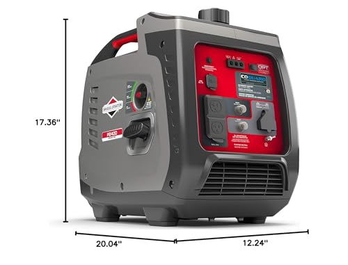 Briggs & Stratton P2400 PowerSmart Series Inverter Generator with Quiet Power Technology and CO Guard, 2400 Starting Watts 1800 Running Watts, Black (030758) - Image 6