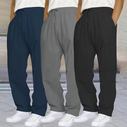 3 Pack Mens Athletic Sweatpants with Pockets and Drawstring Loose Workout Gym Joggers Pant for Men Running Jogging2