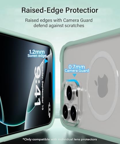 Coque MagSafe iPhone 16 Pro menthe en polycarbonate transparent