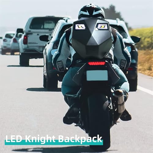 Image of Waterproof Led App Backpack with Led Digital Display LED Backpack Eyes With Screen for Motorcycle, 25L | Carry Laptop