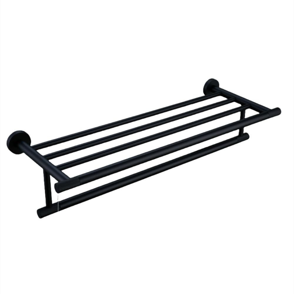 Soporte de papel y toallero de 60 cm en kit de accesorios de baño de latón moleteado negro mate