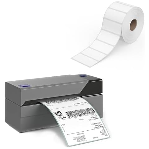 Rollo USB Thermal Shipping Label Printer and 1000 2x1 Thermal Labels Bundle - High Speed Direct Thermal Printer for Shipping Packages with Barcode Labels Cover