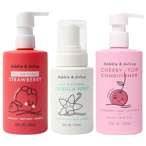 Dabble & Dollop Berry Kids Bath & Hair Care Set...