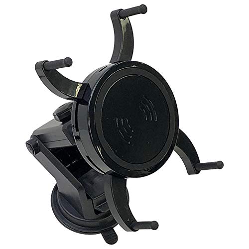 ウィルコム ワイヤレス充電器 車載ホルダー Qi 急速充電 置くだけ充電 伸縮アーム 吸盤スタンド HL002BK