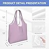 WSSYYBF Light Purple Canvas Tote Bag, Polyester Shopping Tote, Large Capacity #5