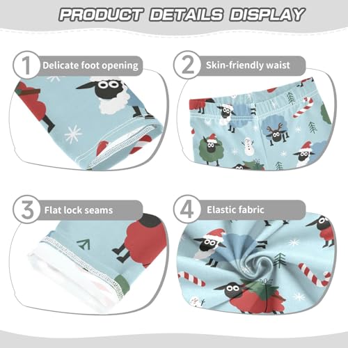 ZZKKO Girls Leggings Christmas Sheep Toddler Girls Clothes Leggings for Girls Toddler Girls Leggings 3-4T3