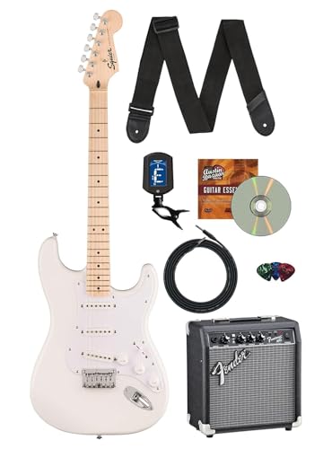 Fender Squier Sonic Stratocaster HT - �A�[�N�e�B�b�N�z���C�g�o���h�� �A���v�A�C���X�g�D�������g�P�[�u���A�`���[�i�[�A�X�g���b�v�A�s�b�N�AAustin Bazaar�̉��DVD�t��