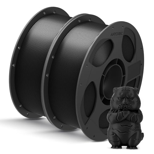 Image of ANYCUBIC PLA Filament 1.75mm Bundle, 3D Printing PLA Filament 1.75mm Dimensional Accuracy + /- 0.02mm, 1KG Spool (2.2 lbs), 2KG Black+Black