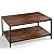 SUPER DEAL 2-Tier Industrial Coffee Table with Storage Shelf for Small Apartment Living Room, Rectangle Wood and Stable Metal TV Stand Side End Table, Rustic Brown