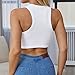 Abardsion Women's Crew Neck Racerback Knit Ribbed Basic Sleeveless Crop Tank Tops (White,S)