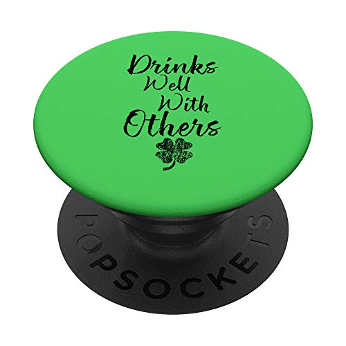 Drinks Well With Others - Borraccia divertente con scritta in lingua tedesca PopSockets PopGrip Intercambiabile