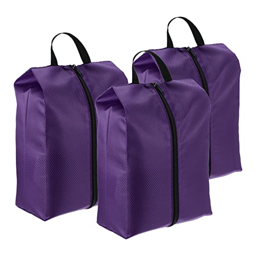 Sac à chaussures pour voyage PATIKIL en nylon étanche avec fermeture éclair lot de 3 violet