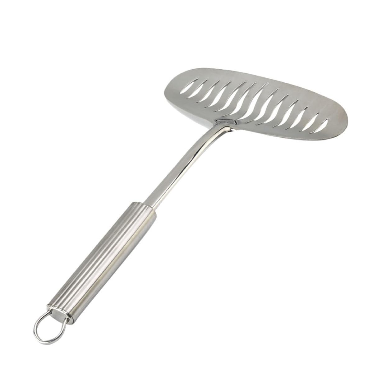 Espátula de Acero Inoxidable para Cocina Mango Cómodo y Contacto Directo Alimentos, Pala Ancha para Barbacoa y Uso Diario en Cocina Profesional