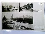  Moskau. Seltene Mehrbild AK Militärparade, Soldatenheere, Fahnen, Kremel, Geistliche, Aufmarsch, Pferdefuhrwerk, Russland