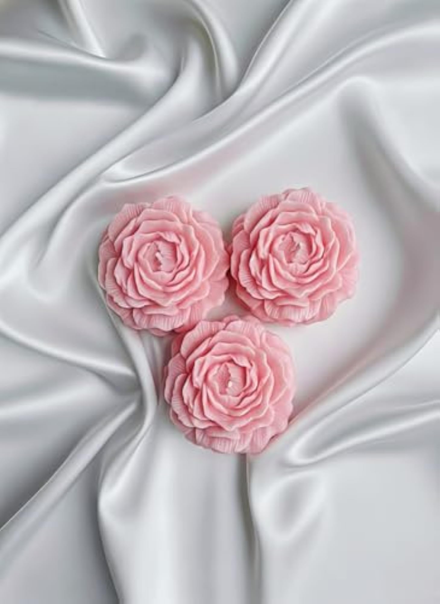 Handmade Peony Flower Scented Candle Pack of 3