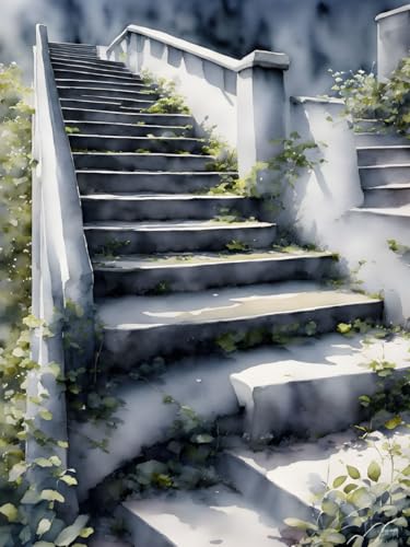 Art mural sans cadre 58x90 cm impression toile escalier rivière poster salon