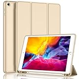 iMieet iPad 9.7 Case (2018/2017 Model, 6th/5th Generation), Smart Cover with Pencil Holder and Soft Baby Skin Silicone Back and Full Body Protection, Auto Wake/Sleep Cover (Champagne Gold)