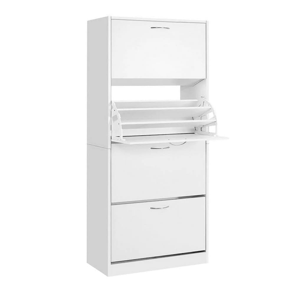Artiss Shoe Rack Storage Cabinet Organiser 60 Pairs White Shelf Drawer Footwear Closet Organization Space Saving Home Furniture Bedroom Hallway Entryway Modern Design Durable Sturdy Easy