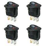 23mm On Off Rocker Switch Round 12V Red Led Fog Light Lamp Symbol Car Van Truck