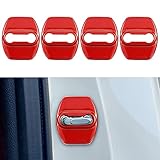TOMALL 4pcs Car Door Lock Latches Cover Protector Compatible with Kia Stinger Sorento Soul GT-line GT2 GT1 Optima Forte K5 Accessories Stainless Steel Car Door Lock Trim Decorations (Red)